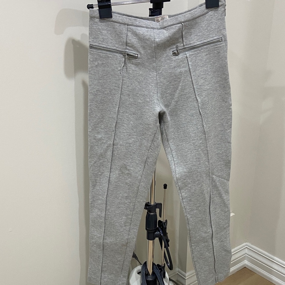 Heather grey knit fabric pants